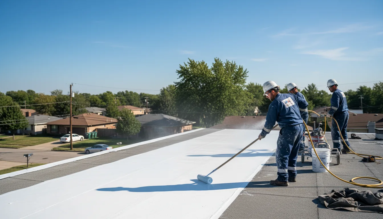 Commercial roof coating in Crowder, OK near me